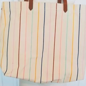 Madewell Rainbow Stripe Canvas Transport Tote